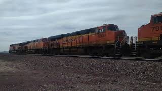 Duo BNSF Trains Meet At Daggett Ca bigbossrailfanner [upl. by Nytsud]