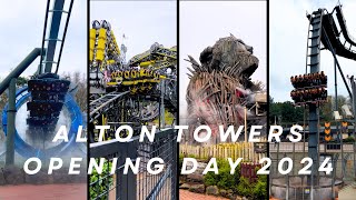 ALTON TOWERS OPENING DAY 2024  Winter Ride Maintenance Recap Park Walkthrough [upl. by Noraha]