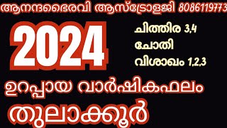 2024 പുതുവർഷ ഫലം തുലാകൂർ  ചിത്തിര ചോതി വിശാഖ ‎anandabhairavi5939 [upl. by Goeselt]