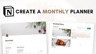 Create a monthly planner in Notion beginner tutorial  free template [upl. by Holmun]