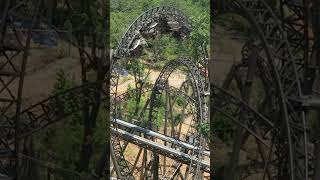 First Vertical Loop on a Spinning Coaster  Time Traveler at Silver Dollar City [upl. by Anaitat]