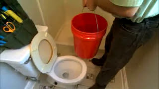 How to Drain a Toilet Bowl Before Removal  Todays Homeowner with Danny Lipford [upl. by Akimal620]