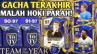 GACHA BRUTAL TERAKHIR FULL WANGI HOKI BANGET DAPET 95 96 OVR TINGGI EVENT TOTY FC MOBILE YUAHPLAY [upl. by Laeno]