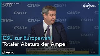 Pressekonferenz der CSU zum Ergebnis der Europawahl am 100624 [upl. by Nod]