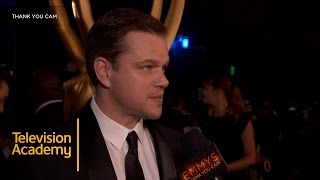 Matt Damon Talks About Jimmy Kimmel  68th Emmys Thank You Cam [upl. by Narik]