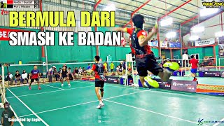 BERMULA DARI SMASH KE BADAN 🔥Berujung Saling Serang Adu Skill di Tarung Bebas Badminton Ibu Kota [upl. by Columbus]