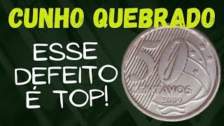 50 CENTAVOS 2009 CUNHO QUEBRADO DEFEITO TOP [upl. by Kazue]