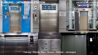 FUJI MRL Traction Elevators at Cakung  Jatinegara Stations Jakarta [upl. by Naval]