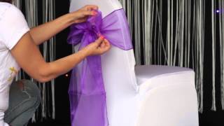 How to various ways to tie an organza sash to a chair cover [upl. by Sue247]