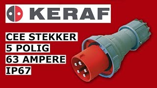 Contactstop Stekker 5 Polig 63A IP67  CEE [upl. by Eirollam]