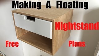 Making A Floating Nightstand  Free Plans  DIY  How to [upl. by Naida88]