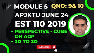 MODULE 5  KTU JUNE 24  PERSPECTIVE PROJECTION amp 3D TO 2D  EST 110 ENGINEERING GRAPHICS [upl. by Henriette]