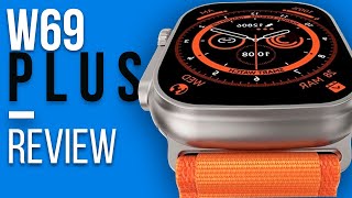 Smartwatch W69 ULTRA PLUS Unboxing Review  AMOLED TOP 2GB MEMÓRIA e BEM ACABADO Mas vale a pena [upl. by Atteras157]