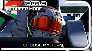 F1 2019 CAREER MODE CHOOSE MY TEAM [upl. by Edialeda635]