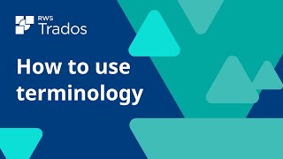 How to use terminology in Trados Studio [upl. by Zarger]