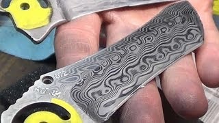 Etching Damascus knife blades [upl. by Aneehsal]