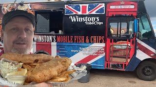 Trying Authentic England Fish amp Chips Edmonton Food YEG Street Food YEG Food Trucks Street Food [upl. by Lleret]