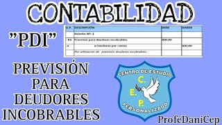 PDI previsión para deudores incobrables practica [upl. by Griselda761]