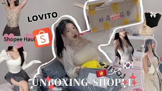 SHOPEE HAUL UNBOXING GẦN 4 TRIỆU TIỀN ĐỒ TỪ VIỆT NAM QUA HÀN🇻🇳🛍️ LOVITO x youngKV [upl. by Alludba]