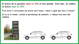 Variación tras aumentos y disminuciones porcentuales Sin saber precio inicial [upl. by Elaine]
