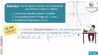 3AC  Maths  Fonction linéaire  exercice 02 [upl. by Mavra]