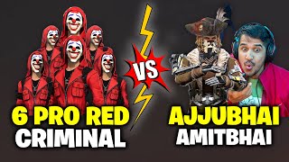 Ajjubhai and Amitbhai Vs 6 Red Criminal Best Clash Squad Gameplay Part 3  Garena Free Fire [upl. by Vinson]