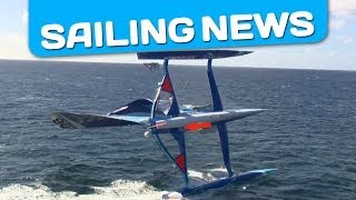 Capsize of the sailboat Virbac Paprec  complete footage of the crash [upl. by Akcimehs]