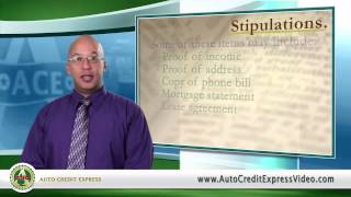 Bad Credit Auto Loan Terminology  Stipulations [upl. by Lengel]