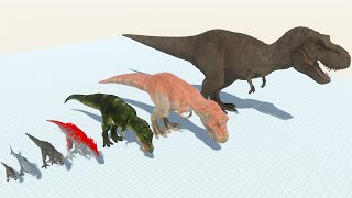 Carno TREX of Evolution VS All Dinosaurs Giant Tyrannosaure Rex vs Super Animals in Revolt Battle [upl. by Moorish]