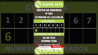 Resultado do Sorteio da Super Sete Concurso nº 603 shorts resultadosloteriasdasorte [upl. by Mahgirb]