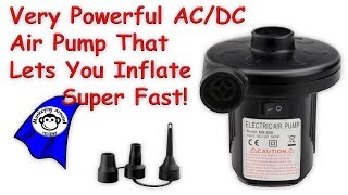 Very powerful and fast AC  DC Quick Fill Electric Air Pump by YSD review [upl. by Noiwtna519]