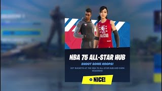 Fortnite  How To Do The NBA 75 ALLSTAR HUB Challenges  Sink Baskets At The NBA 75 AllStar Hub [upl. by Nimocks]