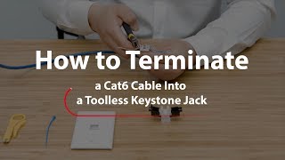 How to Terminate a Cat6 Cable Into a Toolless Keystone Jack  FS [upl. by Elia]