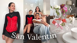 VLOG San Valentín con mis amigas decoración aesthetic outfit cena pasta hecha en casa ideas [upl. by Betteann]