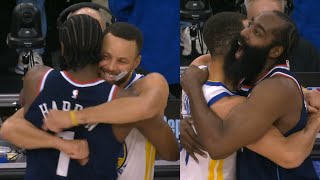 Steph Curry hyped and shows love to James Harden for passing Ray Allen for 2nd alltime 3PM [upl. by Hussein]