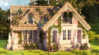 minecraft je 1122 build  🩷 soft coquette aesthetic cottage exterior miniaturia amp cocricot mod [upl. by Steen899]