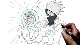 How To Draw Kakashi Rasengan  Step By Step  Naruto [upl. by Eisaj981]