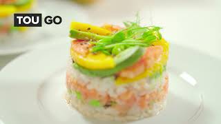 Sushi cake au saumon et à la mangue [upl. by Rufena]