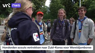 Honderden scouts vertrekken naar ZuidKorea voor Wereldjamboree [upl. by Kirrad]