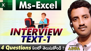 01 👉 MsExcel Interview Questions నేర్చుకోండి  😎 Basic to Expert Level  Excel Text in Telugu [upl. by Corry162]