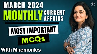 March 2024 Monthly Current Affairs by Parcham Classes  Current Affairs Revision by Richa Ma’am [upl. by Haleigh]