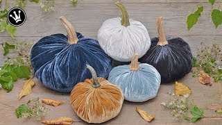 DIY  Herbstdeko selbermachen  Kürbisse aus Samt  Velvet Pumkins  How to [upl. by Dorkus246]