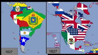 Evolução das Américas Linha do Tempo das Nações Créditos dos vídeos para GeographyandSpace [upl. by Carnes]