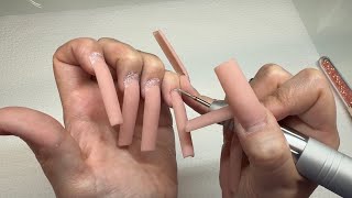 How I Do My Acrylic Nails Fill  Cut Down  Nail Design For Beginners 🍒 [upl. by Stanislaw123]