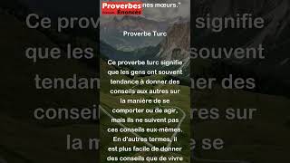 Proverbe Turc  On donne une multitude de bons conseils mais non de bonnes mœurs shorts [upl. by Elletnwahs15]