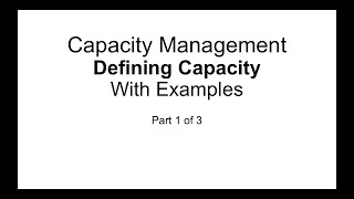 CAPACITY MANAGEMENT PT 1 of 3  DEFINING CAPACITY WITH EXAMPLES  SITORA INOYATOVA [upl. by Ferro]