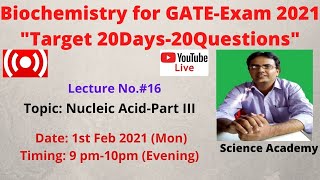 GATEBiochemistry Nucleic AcidPartIII Video No16 [upl. by Meesaw]