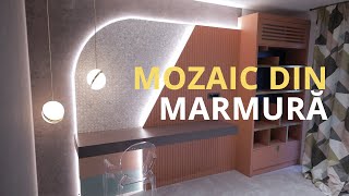 Amenajare cu mozaic din piatra naturala  Marmura [upl. by Aisac]