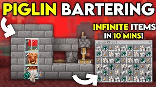 BEST PIGLING BARTERING FARM in 121 Minecraft Bedrock [upl. by Salohcin]