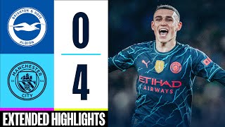 Brighton 04 Man City  De Bruyne Foden 2 Alvarez goals  EXTENDED HIGHLIGHTS  2324 [upl. by Nirahs]